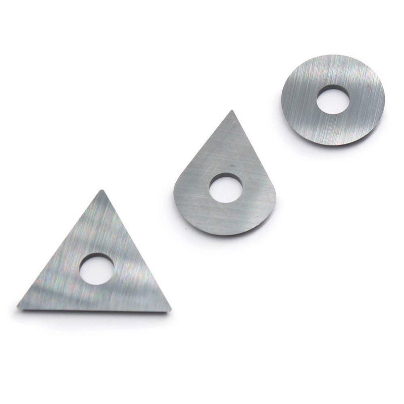 OSCARBIDE 3-Piece Carbide Scraper Blades Set, Round/Drop/Triangle Shapes, Removes Paint/Glue/Varnish/Rust, Fits Most Hand-Held Scrapers - Image 1